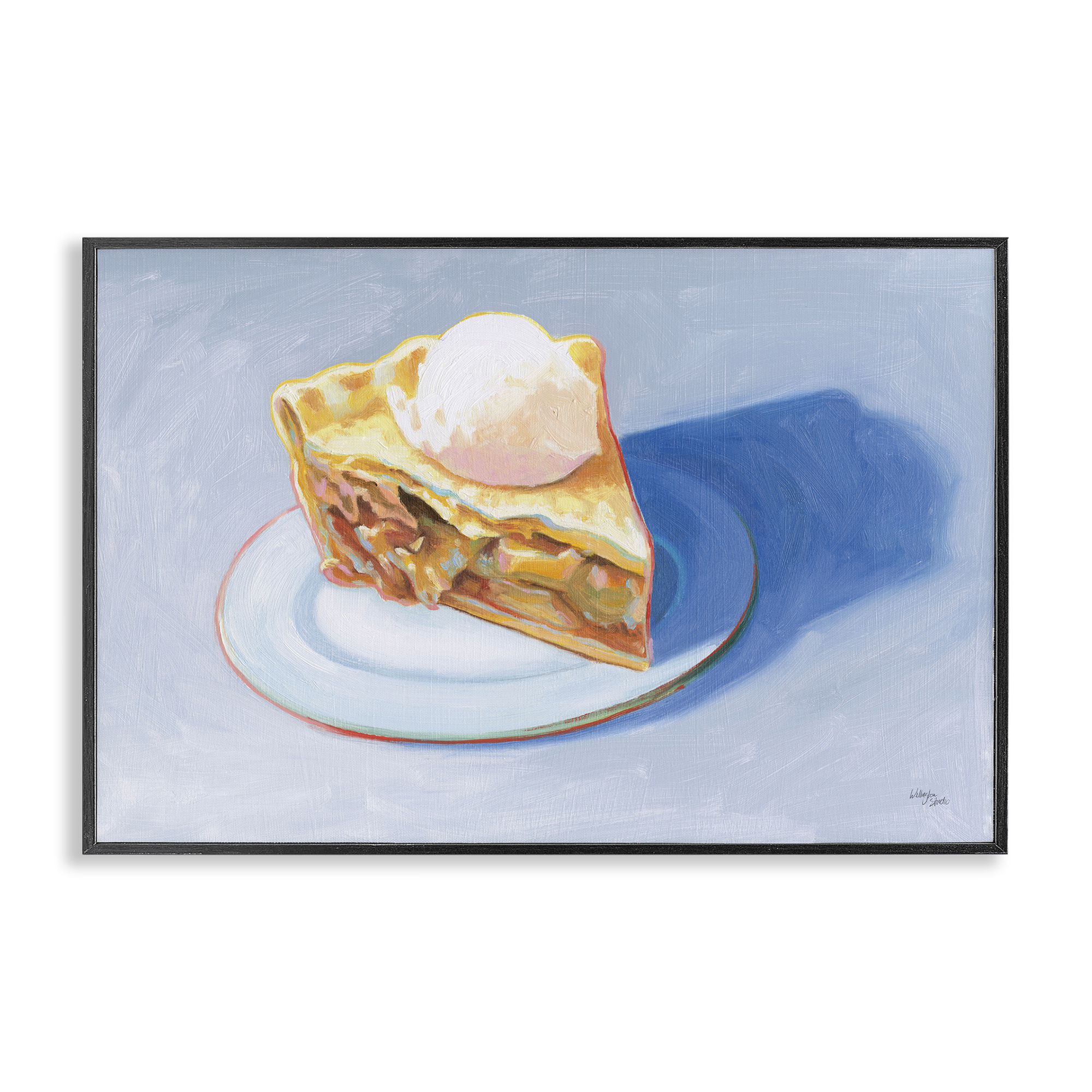 Stupell Industries Apple Pie Still Life Food & Beverage Painting Black Framed Art Print Wall Art, 24 x 16