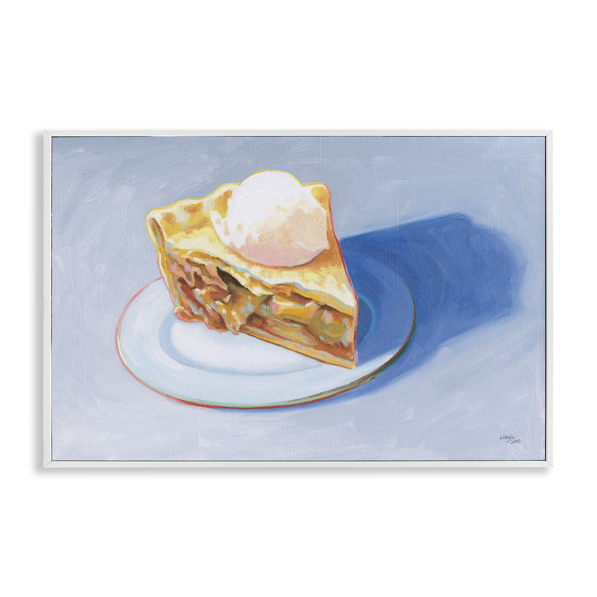 Stupell Industries Apple Pie Still Life Food & Beverage Painting White Framed Art Print Wall Art, 24 x 16