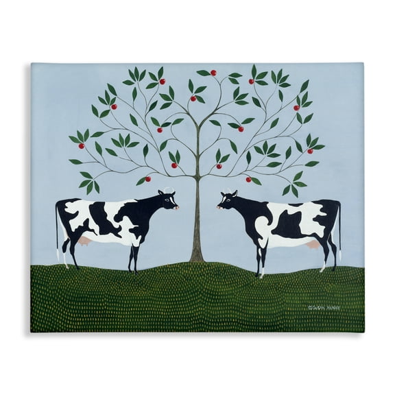 Stupell Industries Apple Tree Cows Symmetry Canvas Wall Art design by Susan Henke, 16 x 20