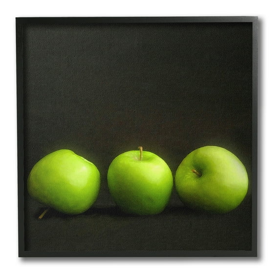Stupell Industries Apple Trio Still Life Food & Beverage Painting Black Framed Art Print Wall Art, 12 x 12
