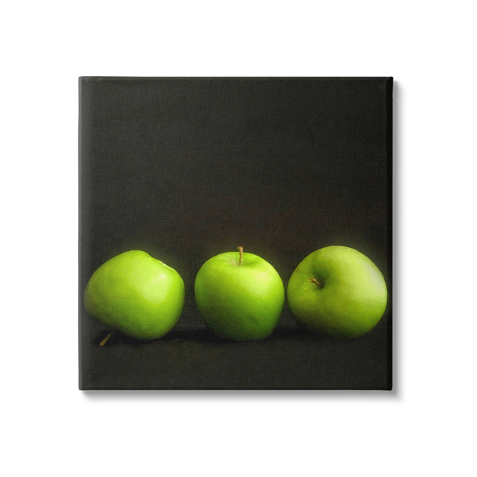 Stupell Industries Apple Trio Still Life Food & Beverage Painting Gallery Wrapped Canvas Art Print Wall Art, 17 x 17