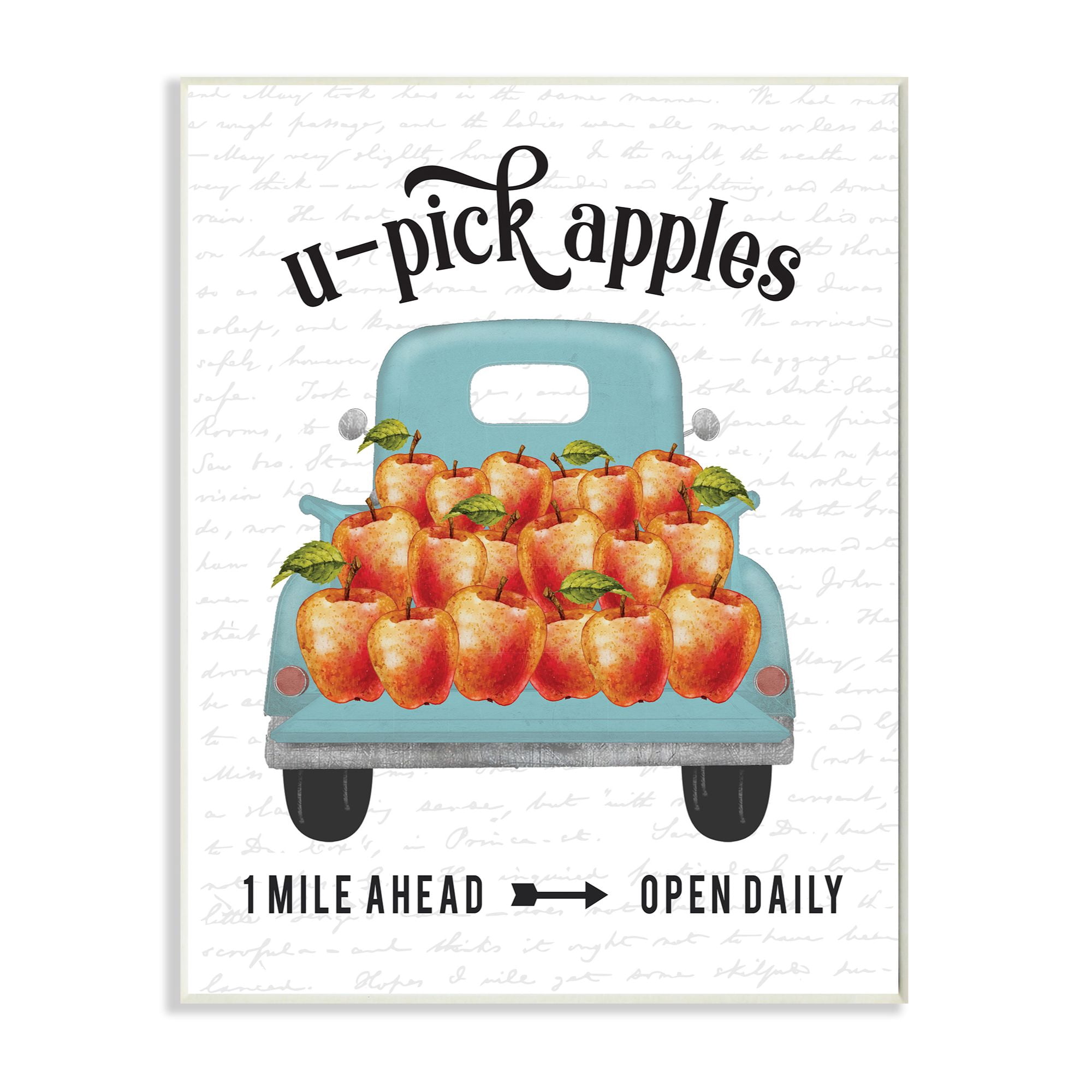 Stupell Industries Apple Truck Autumn Fall Seasonal Design Wall Plaque by Lettered and Lined