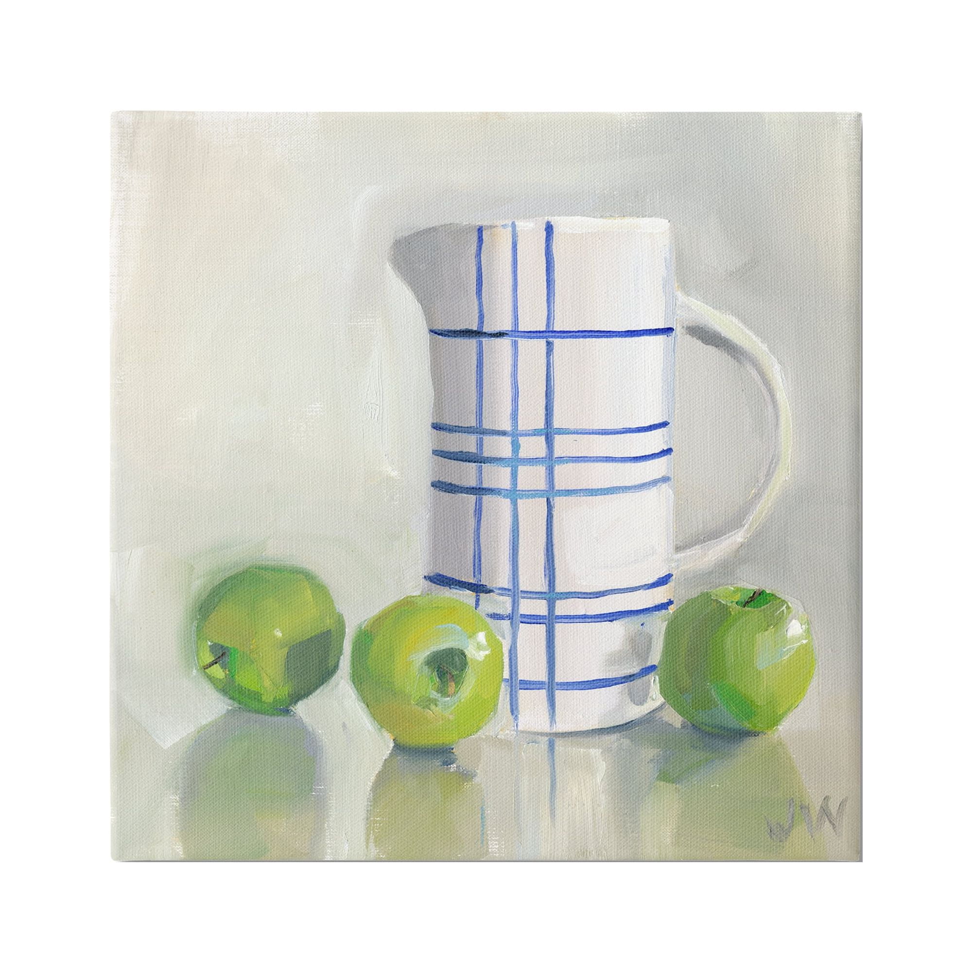 Stupell Industries Apples & Pitcher Still Life Food & Beverage Painting Gallery Wrapped Canvas Art Print Wall Art, 30 x 30
