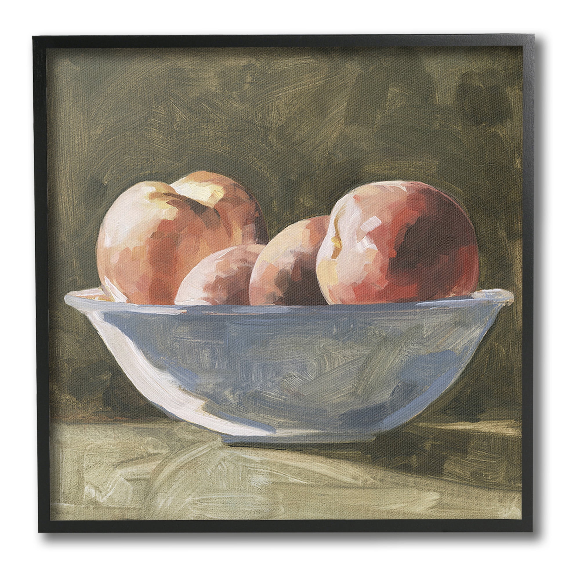 Stupell Industries Apples in Bowl Still Life Food & Beverage Painting Black Framed Art Print Wall Art, 12 x 12
