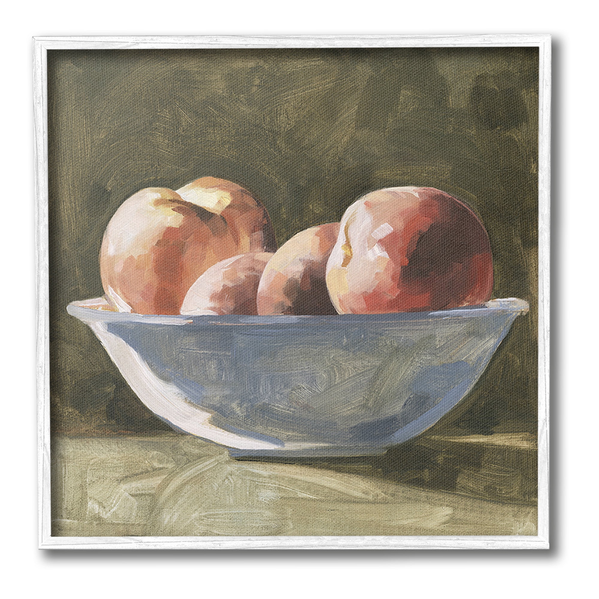 Stupell Industries Apples in Bowl Still Life Food & Beverage Painting White Framed Art Print Wall Art, 12 x 12