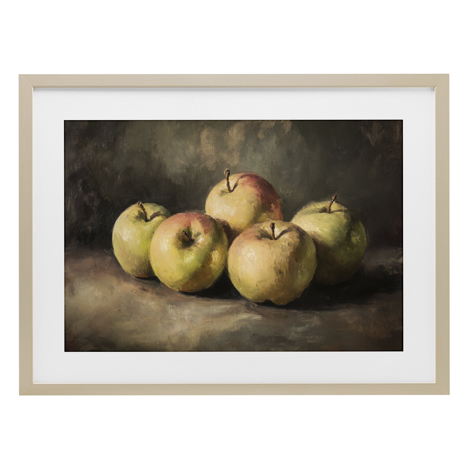 Stupell Industries Apples in Soft Shadow Birch Framed Print Under Glass, design by Petal Prints Design