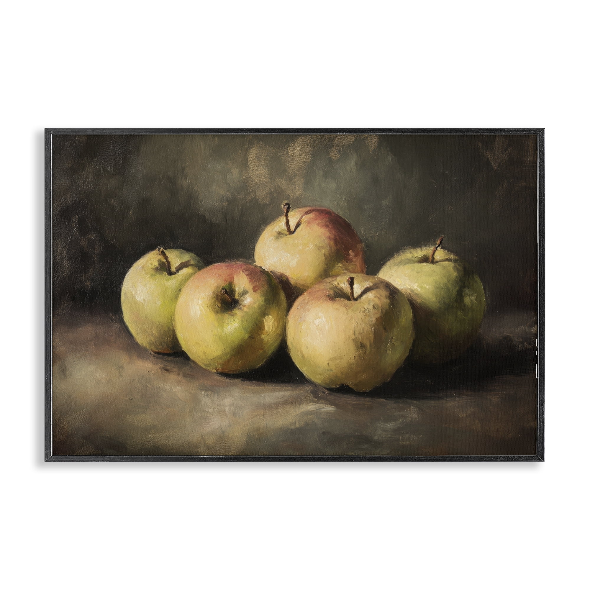 Stupell Industries Apples in Soft Shadow Black Framed Giclee Art, design by Petal Prints Design
