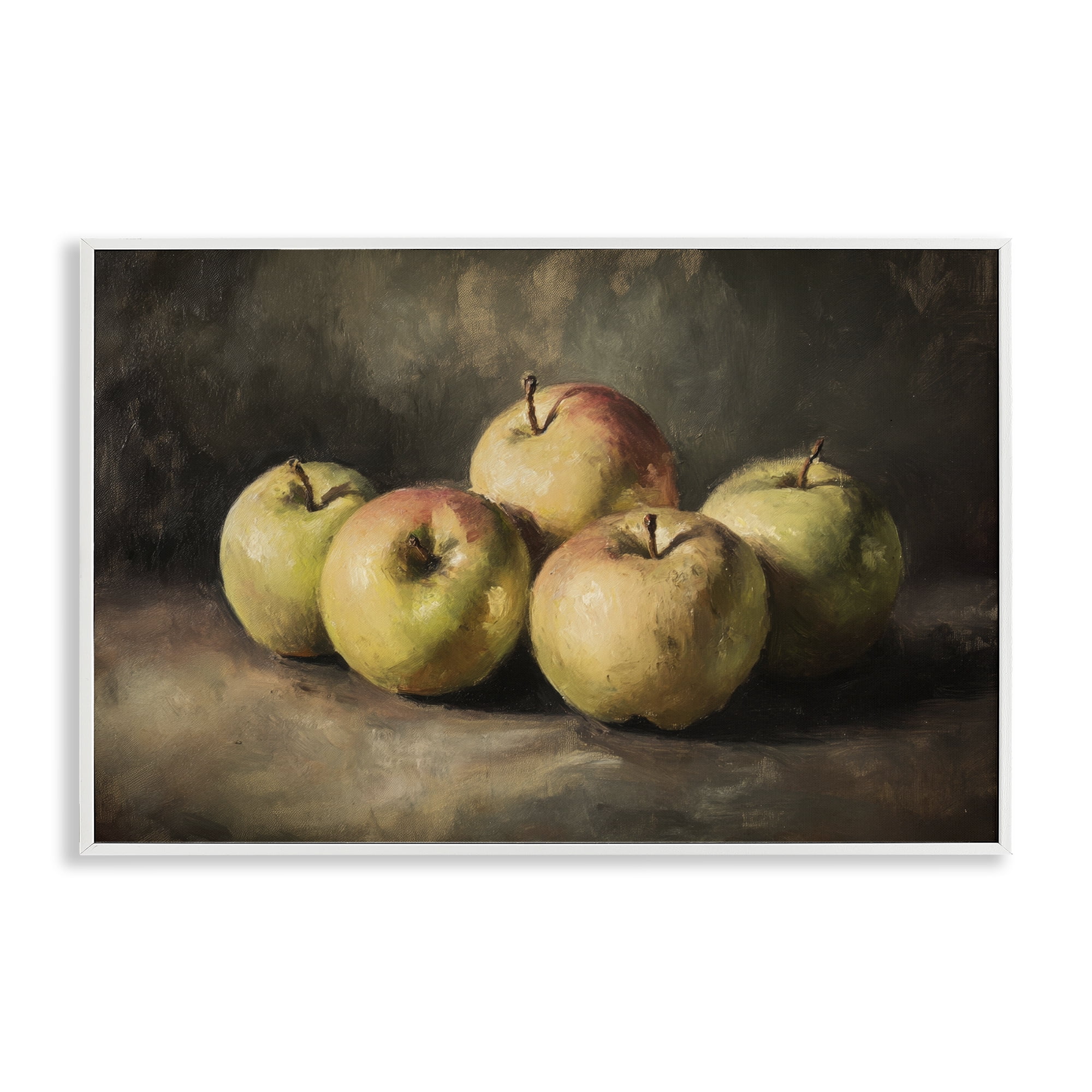 Stupell Industries Apples in Soft Shadow White Framed Giclee Art, design by Petal Prints Design