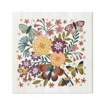 Stupell Industries Applique Pattern Florals Botanical & Floral Painting Gallery Wrapped Canvas Art Print Wall Art, 17 x 17