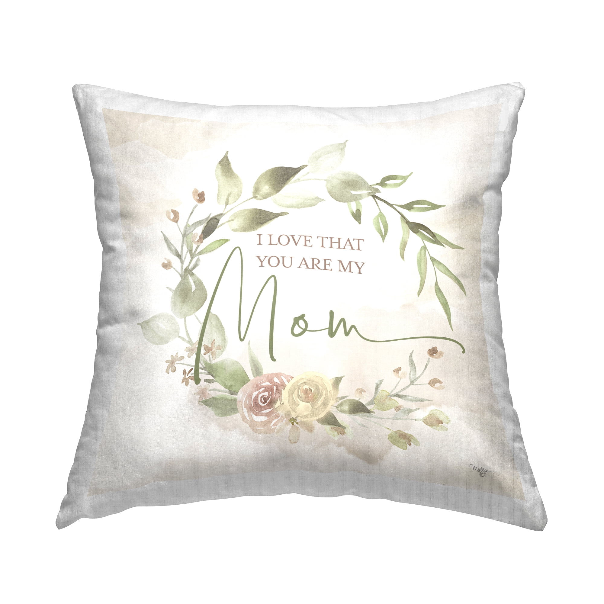 Stupell Industries Appreciative Mother's Day Phrase Square Decorative Printed Throw Pillow, 18 x 18