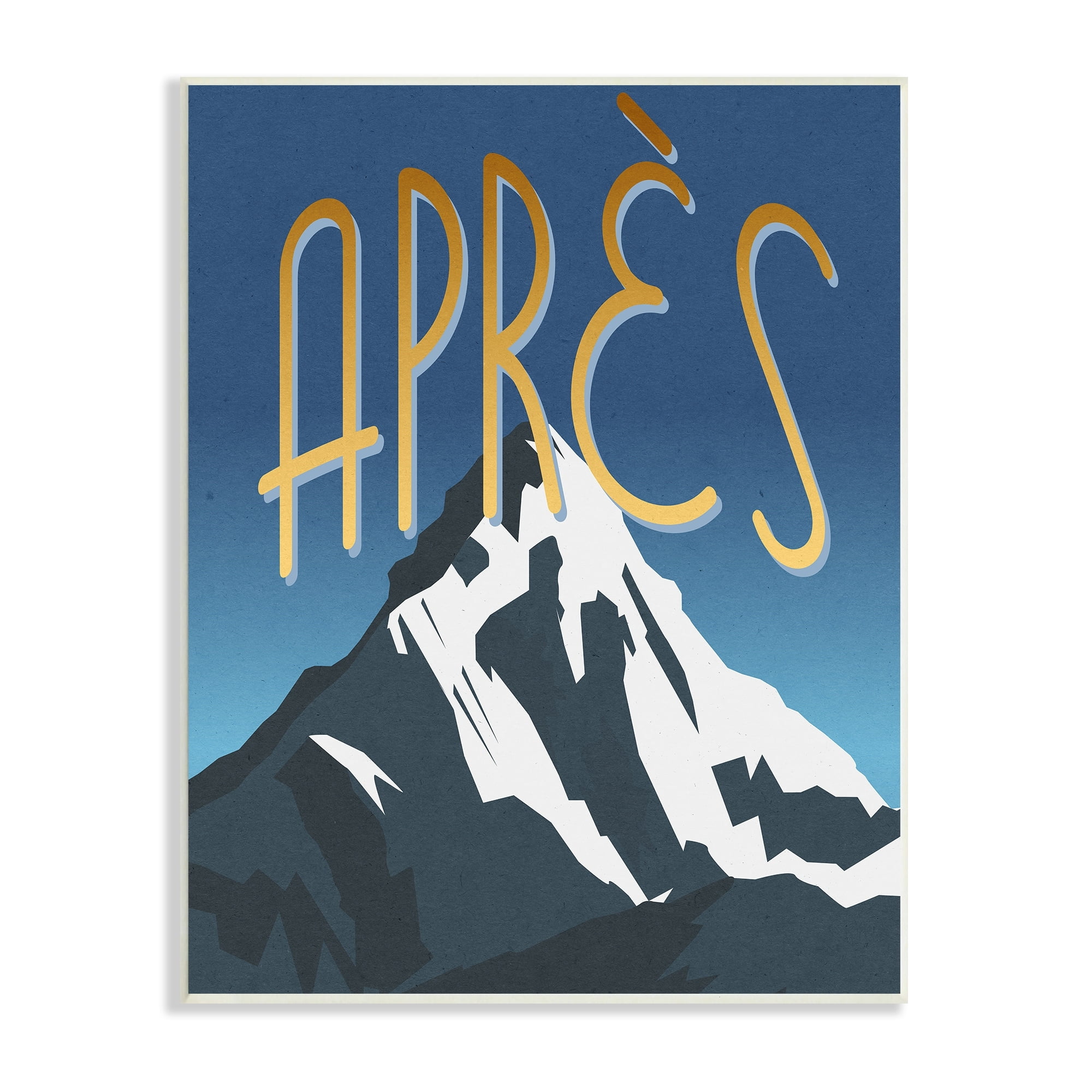 Stupell Industries Après Mountain Ski Sport Winter Landmark Blue Grey, 13 x 19, Design by Daphne Polselli