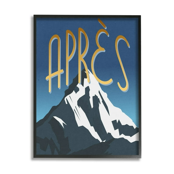 Stupell Industries Après Mountain Ski Sport Winter Landmark Blue Grey, 24 x 30, Design by Daphne Polselli