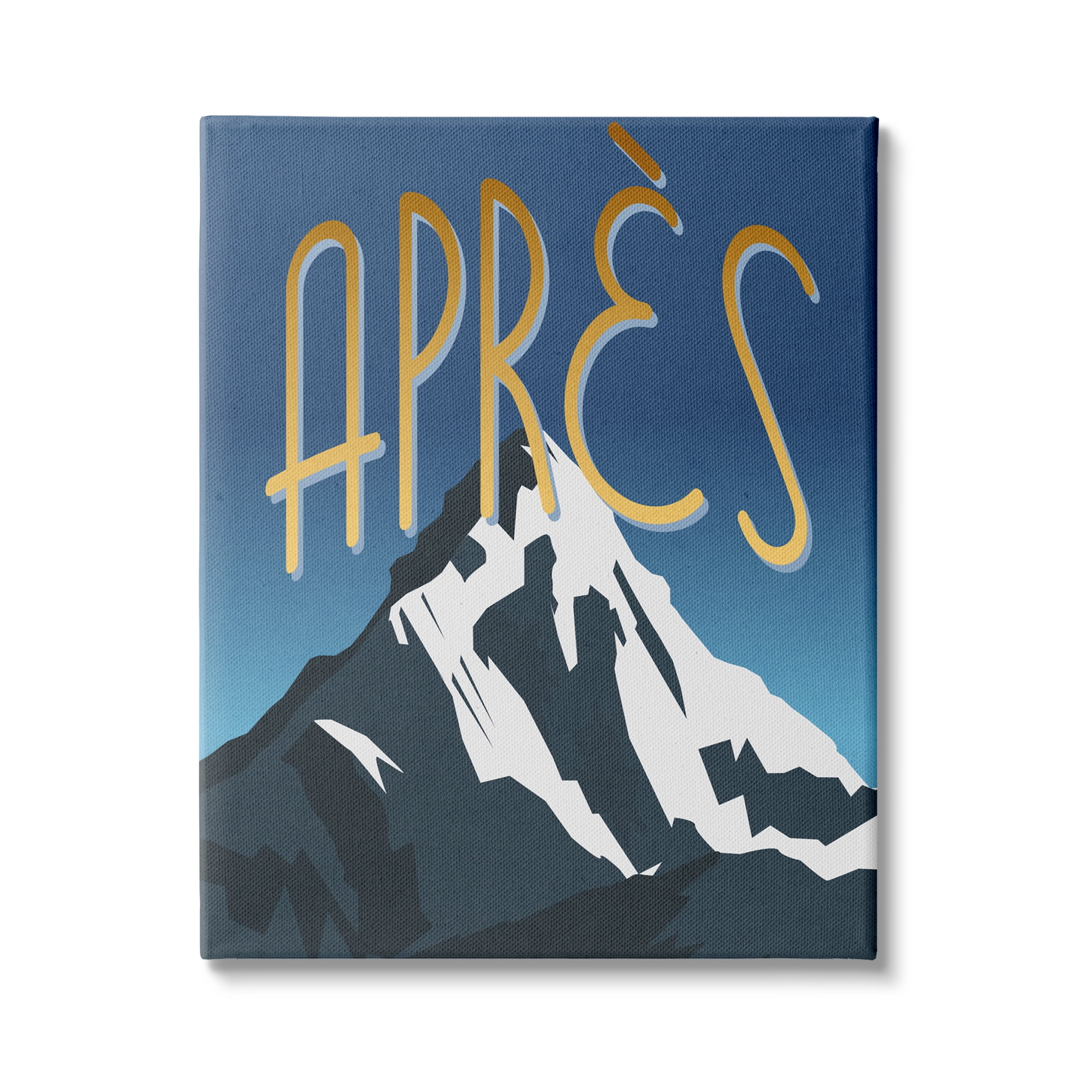 Stupell Industries Après Mountain Ski Sport Winter Landmark Blue Grey, 30 x 40, Design by Daphne Polselli
