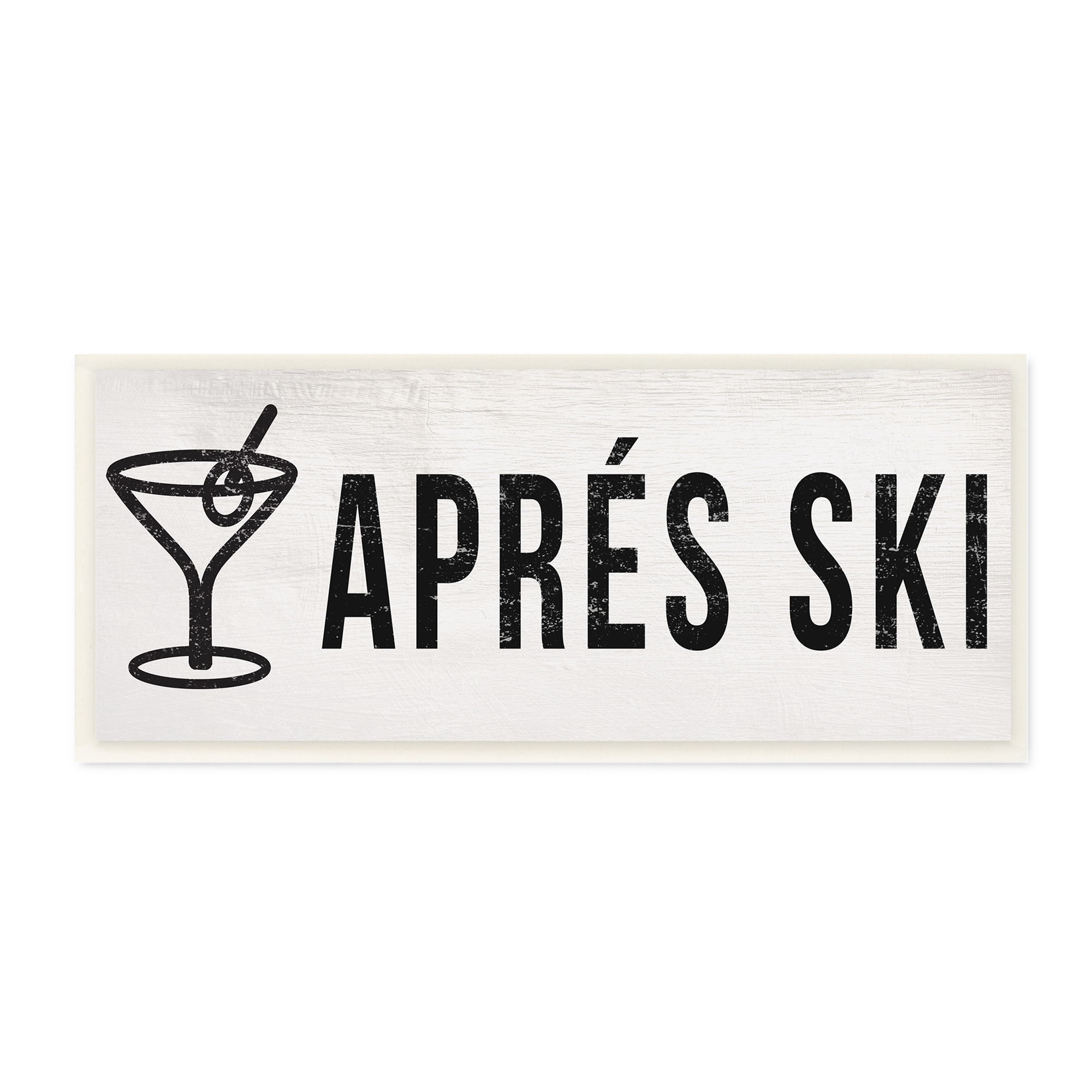 Stupell Industries AprÃ¨s Ski Phrase Martini Glass with Olive, 17 x 7, Design by Daphne Polselli