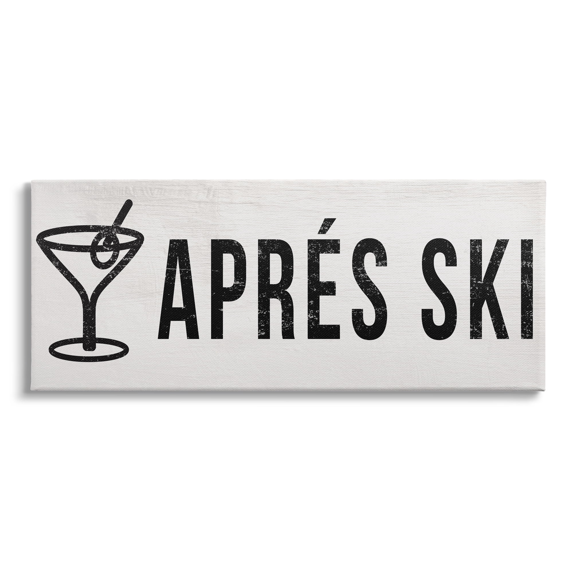 Stupell Industries AprÃ¨s Ski Phrase Martini Glass with Olive, 24 x 10, Design by Daphne Polselli
