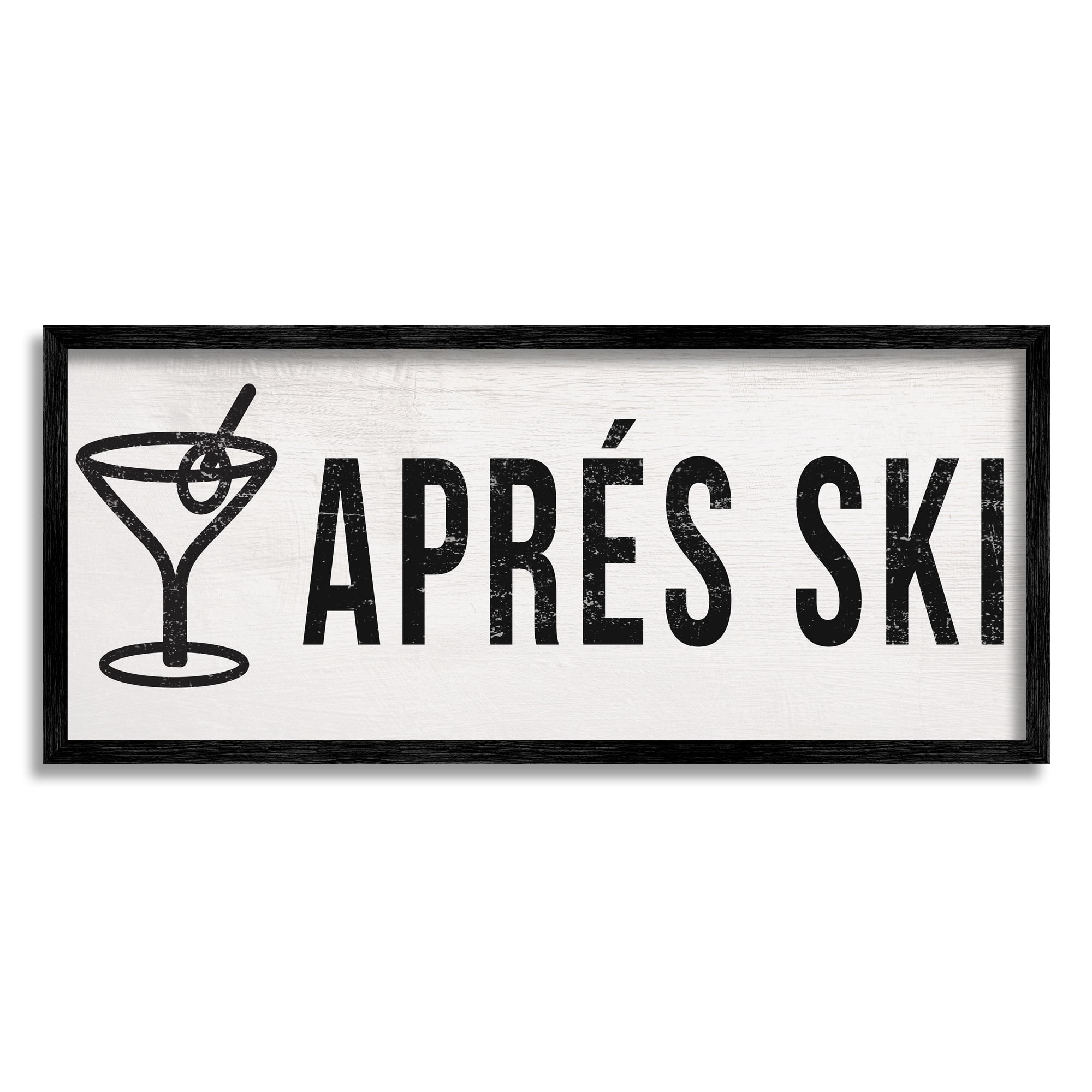 Stupell Industries AprÃ¨s Ski Phrase Martini Glass with Olive, 24 x 10, Design by Daphne Polselli