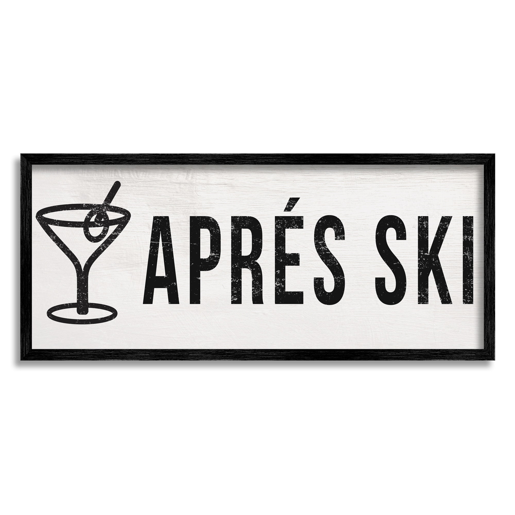 Stupell Industries Après Ski Phrase Martini Glass with Olive, 30 x 13, Design by Daphne Polselli