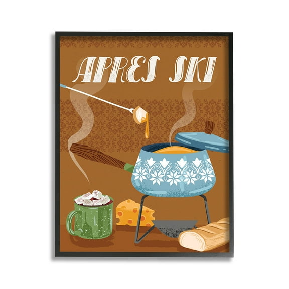 Stupell Industries Après Ski Warm Meal Food & Beverage Painting Black Framed Art Print Wall Art, 11 x 14