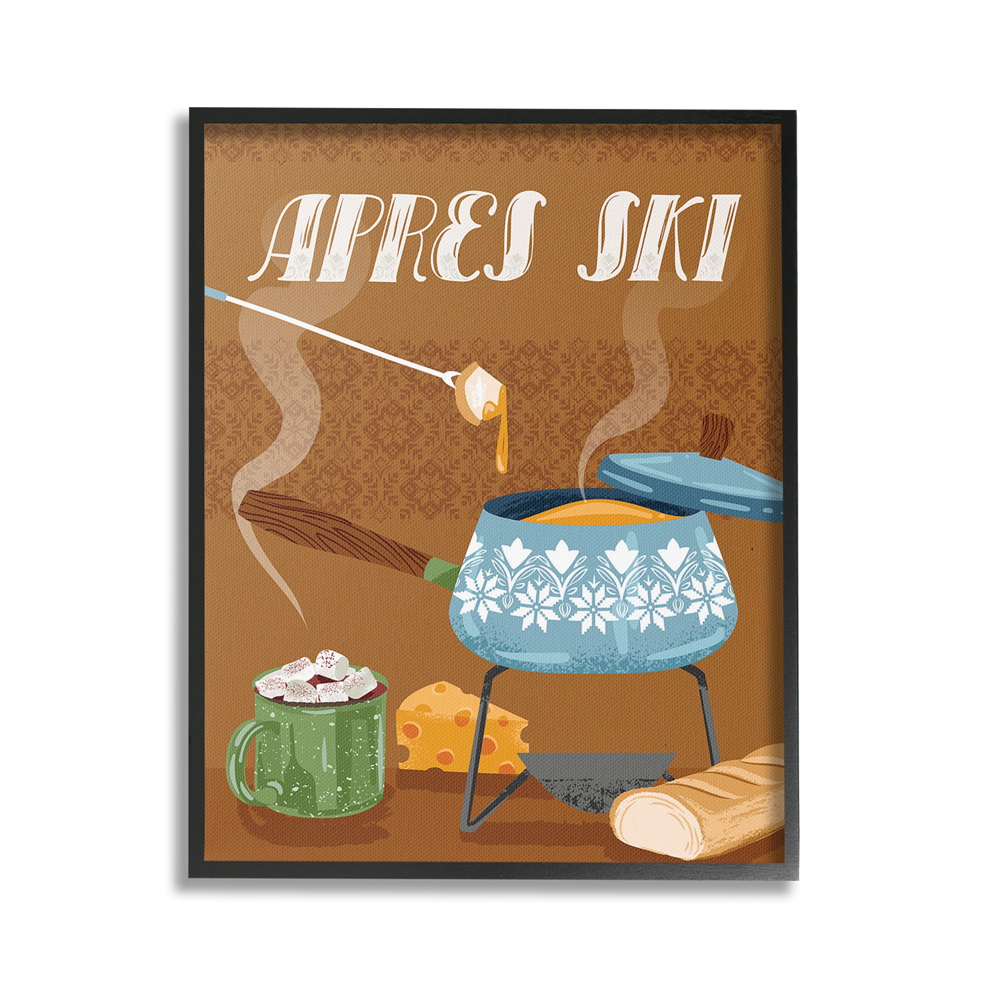 Stupell Industries Après Ski Warm Meal Food & Beverage Painting Black Framed Art Print Wall Art, 24 x 30