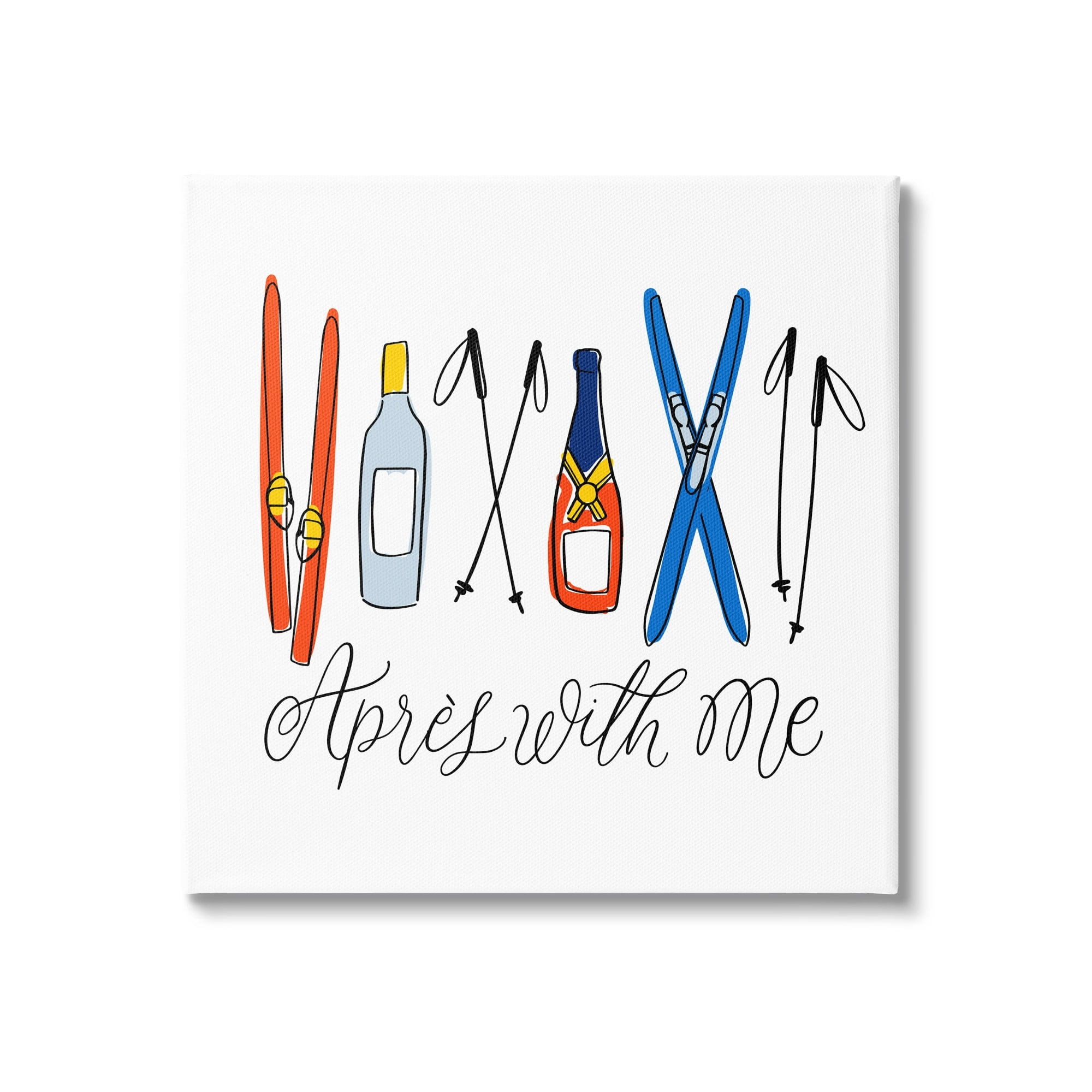 Stupell Industries Après With Me Skiing & Liquor Religious Painting Gallery Wrapped Canvas Print Wall Art