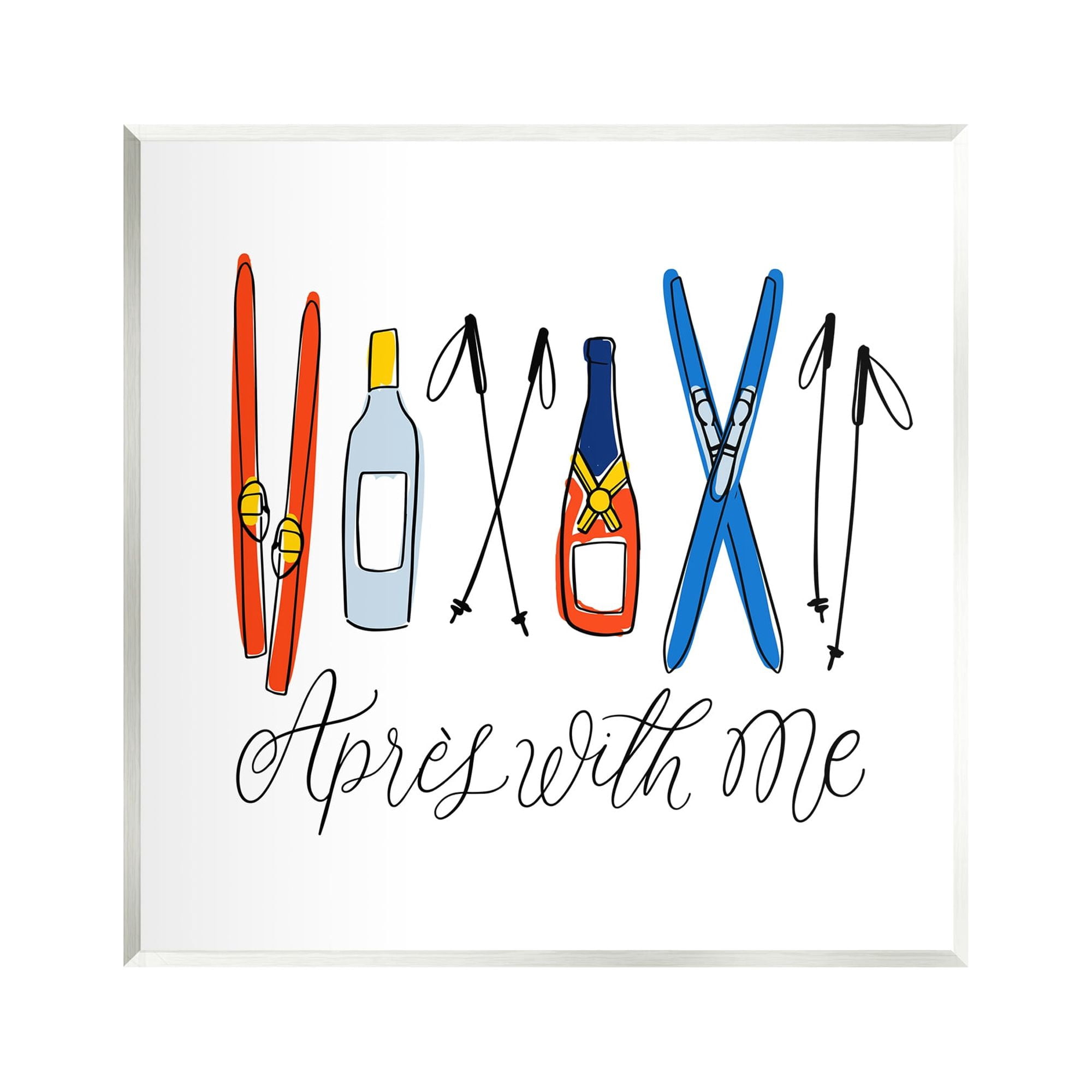 Stupell Industries Après With Me Skiing & Liquor Religious Painting Unframed Art Print Wall Art