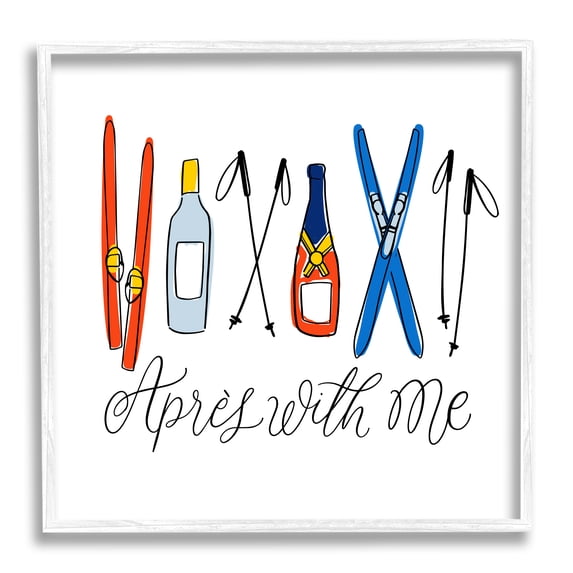 Stupell Industries Après With Me Skiing & Liquor Religious Painting White Framed Art Print Wall Art