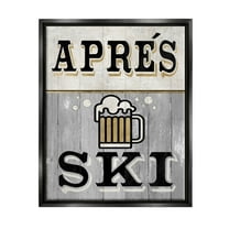 Stupell Industries Apres Ski Beer Brew Graphic Art Jet Black Floating Framed Canvas Print Wall Art, Design by Livi Finn