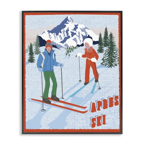 Stupell Industries Eclectic Apres Ski Winter Fun Black Framed Giclee Art, 11 x 14, by Jo Reid