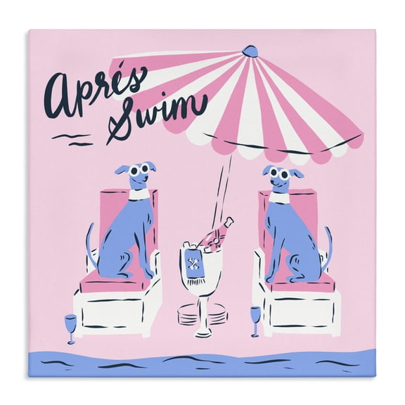 Stupell Industries Apres Swim Greyhounds Canvas Wall Art design by Krissy Mast, 36 x 36