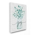 thumbnail image 1 of Stupell Industries Aqua Blue Plant Leaves In Jar Joy Text Design Canvas Wall Art Design by Lettered and Lined, 30" x 40", 1 of 6
