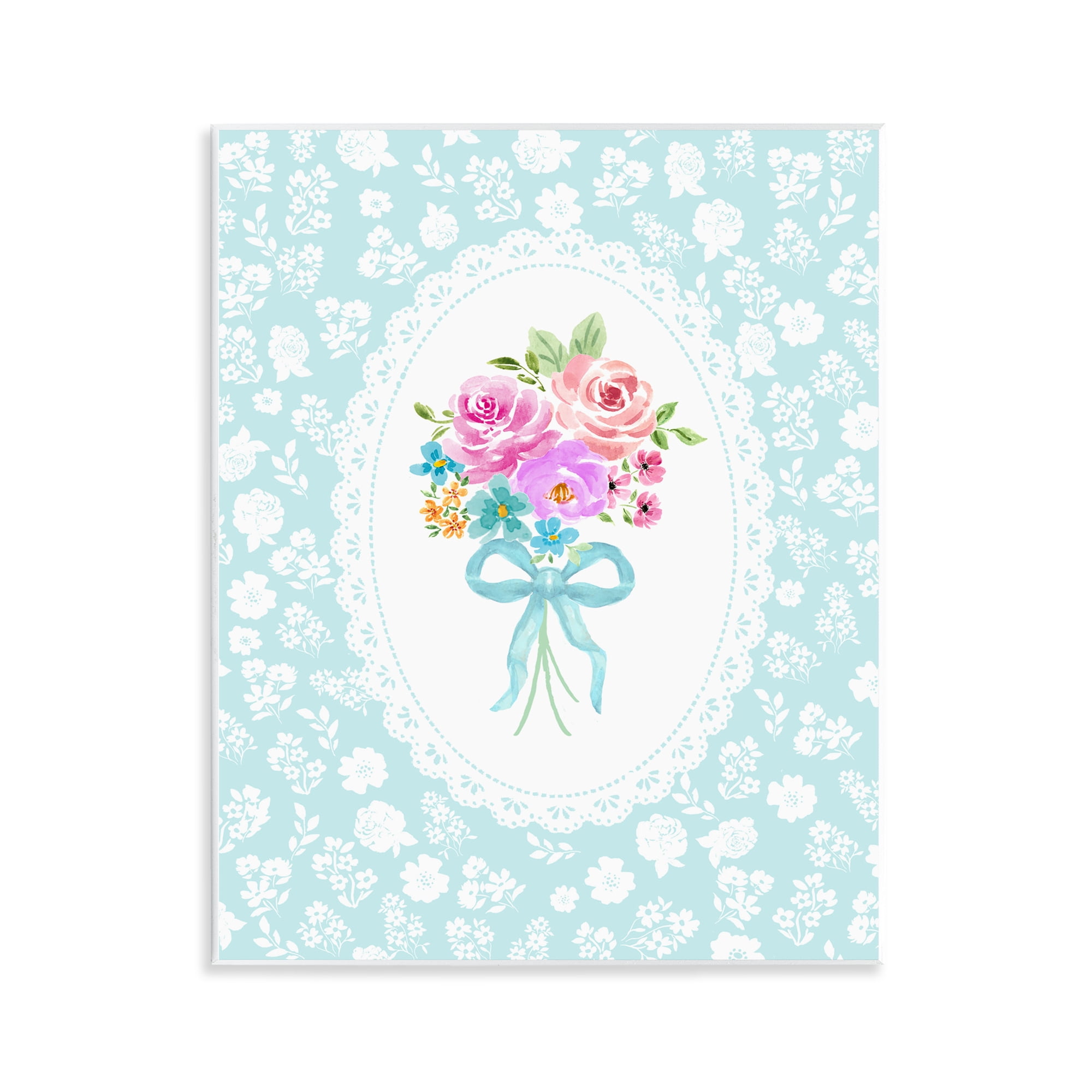Stupell Industries Aqua Feminine Bouquet Wall Plaque Art, design by Corinne Haig