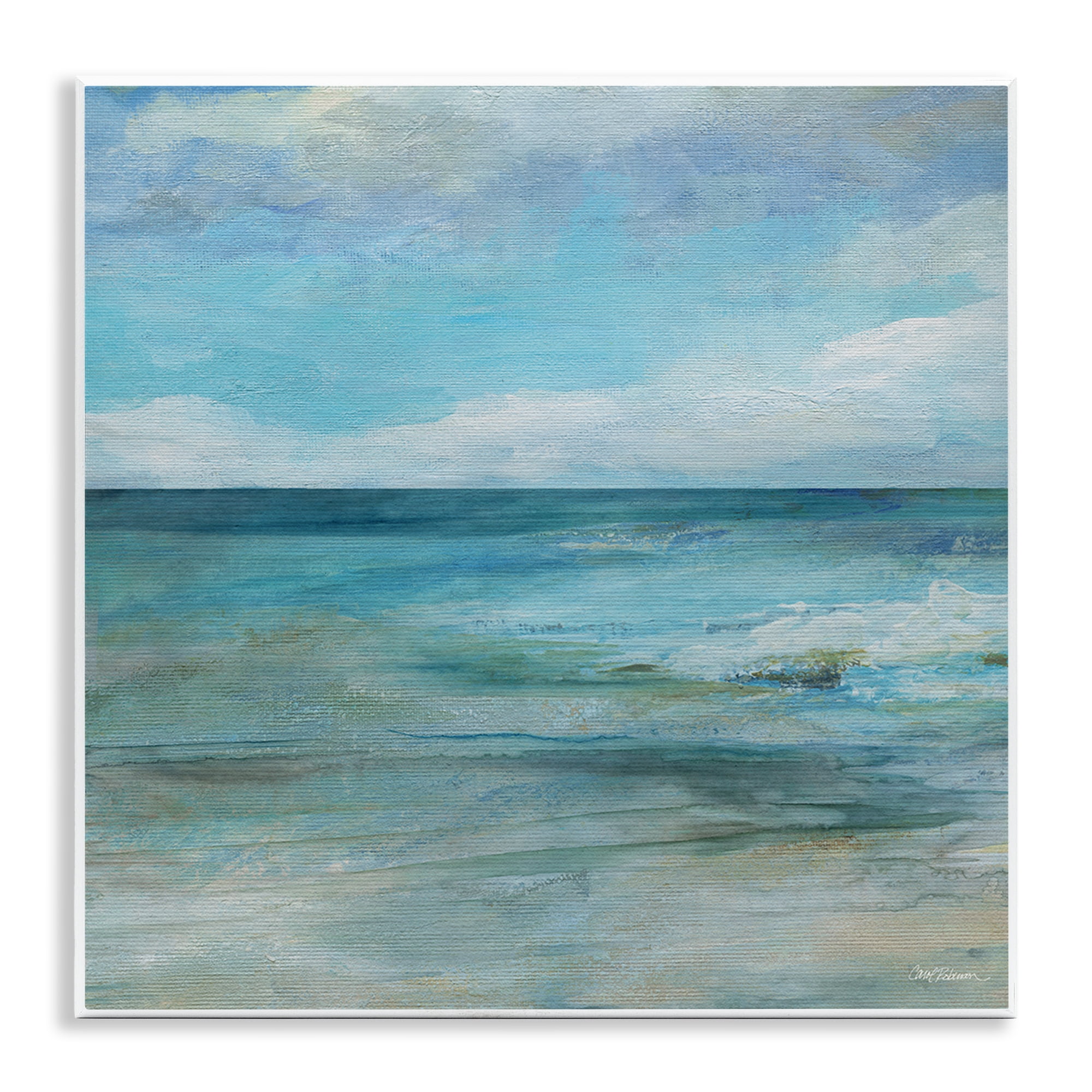 Stupell Industries Aqua Ocean Horizon Abstract Wall Plaque Art, design by Carol Robinson