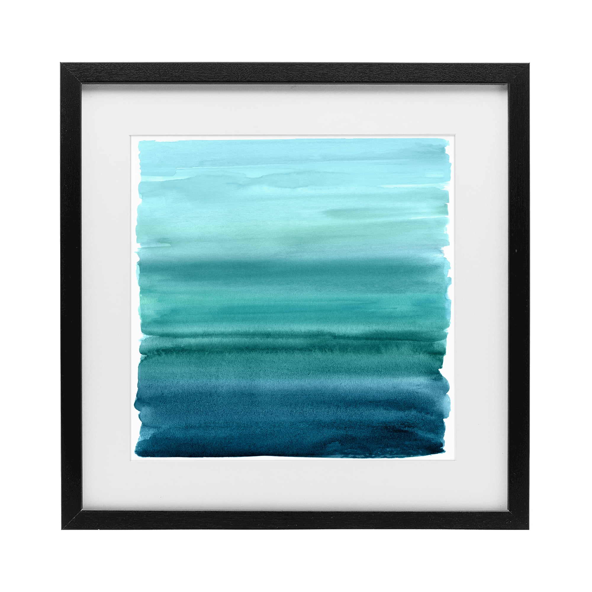 Stupell Industries Aqua Ombre Gradient Black Framed Print Under Glass, design by Allie Corbin