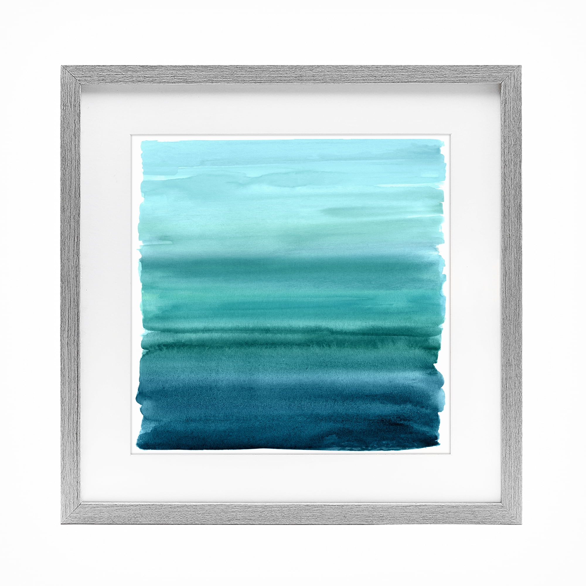 Stupell Industries Aqua Ombre Gradient Gray Framed Print Under Glass, design by Allie Corbin