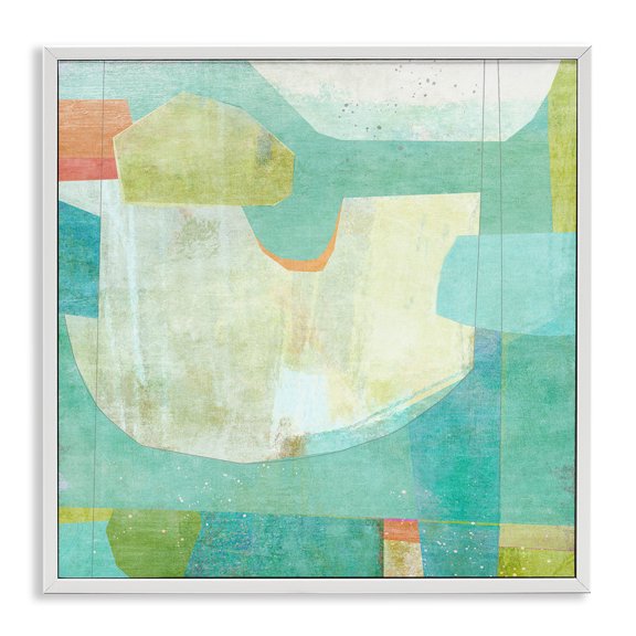 Stupell Industries Aqua Pool Abstraction White Framed Giclee Art design by Suzanne Nicoll, 24 x 24