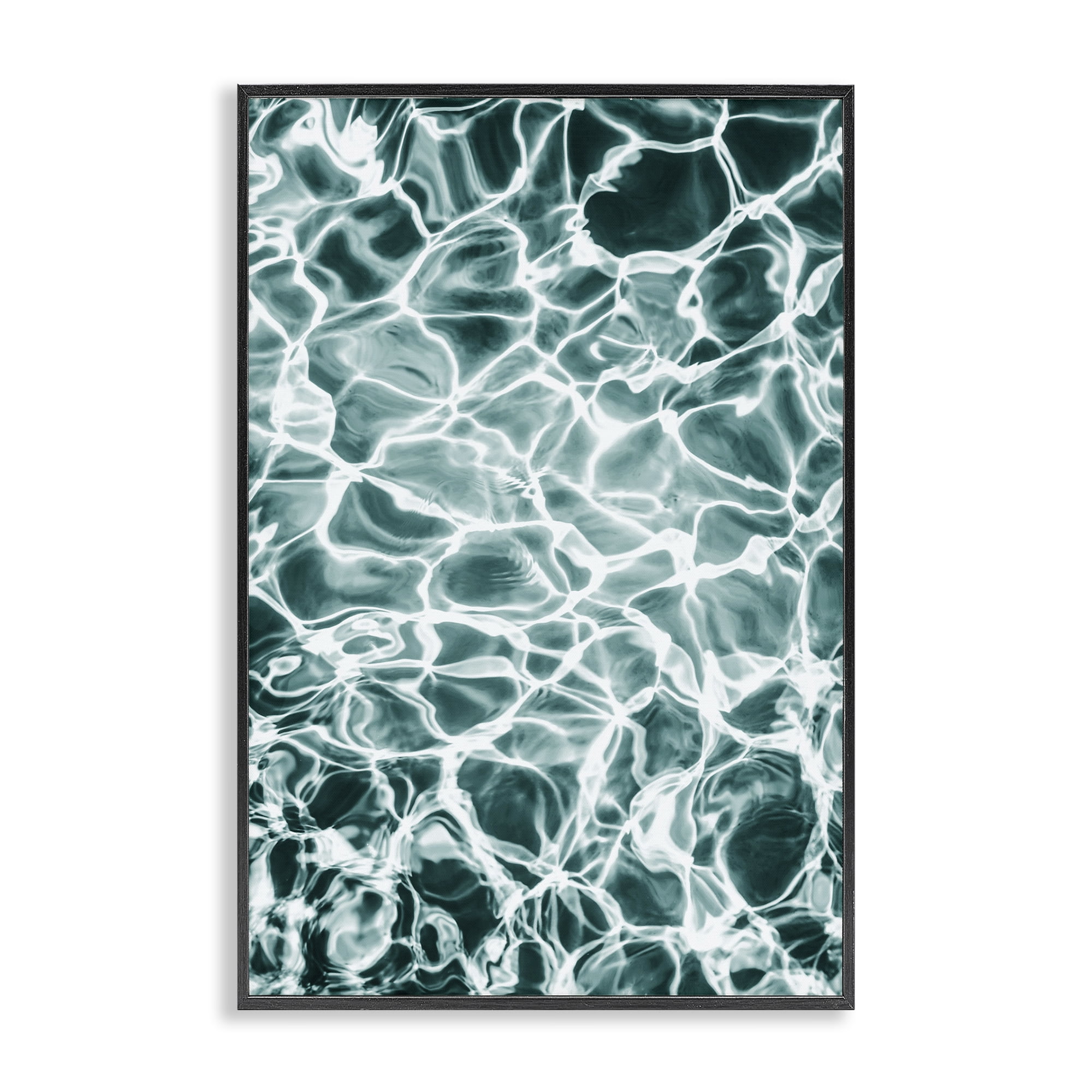 Stupell Industries Aqua Ripple Pattern Coastal Painting Black Framed Art Print Wall Art, 16 x 24