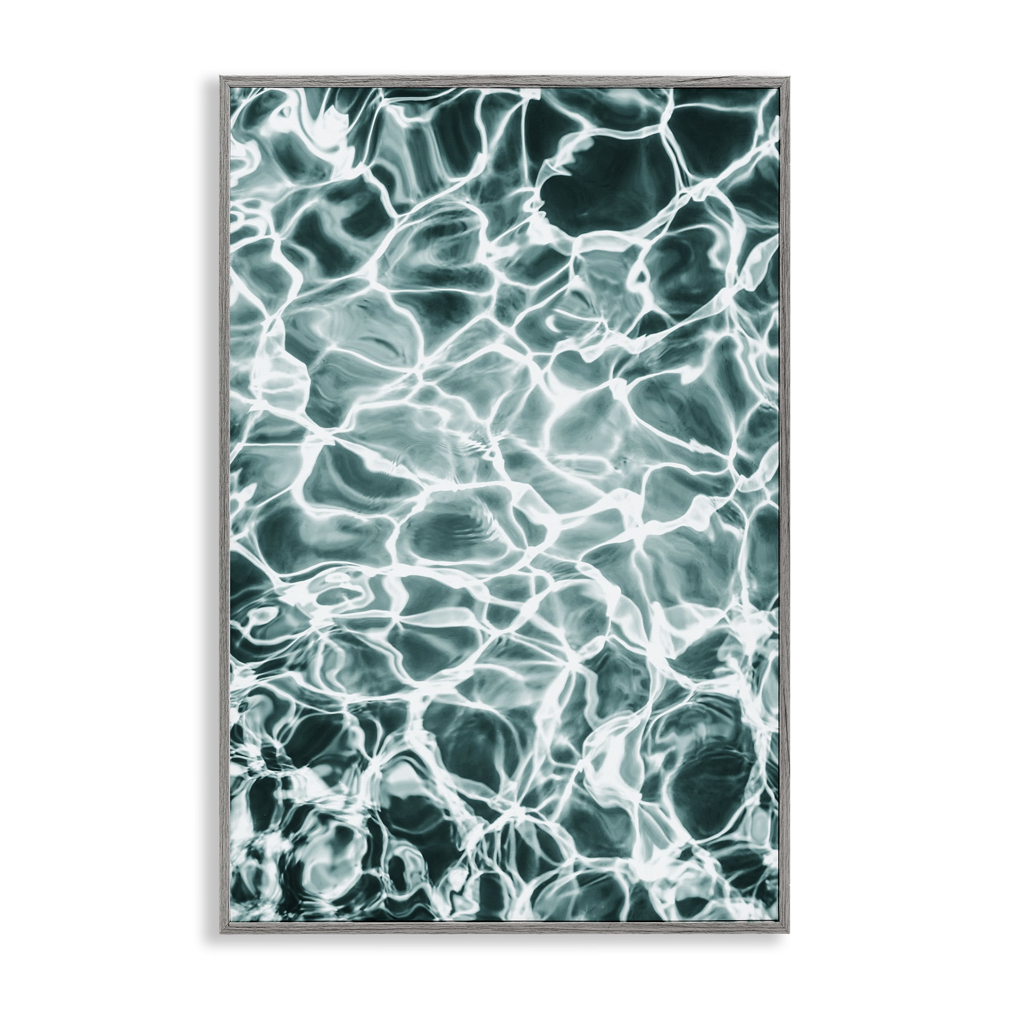 Stupell Industries Aqua Ripple Pattern Coastal Painting Gray Framed Art Print Wall Art, 16 x 24