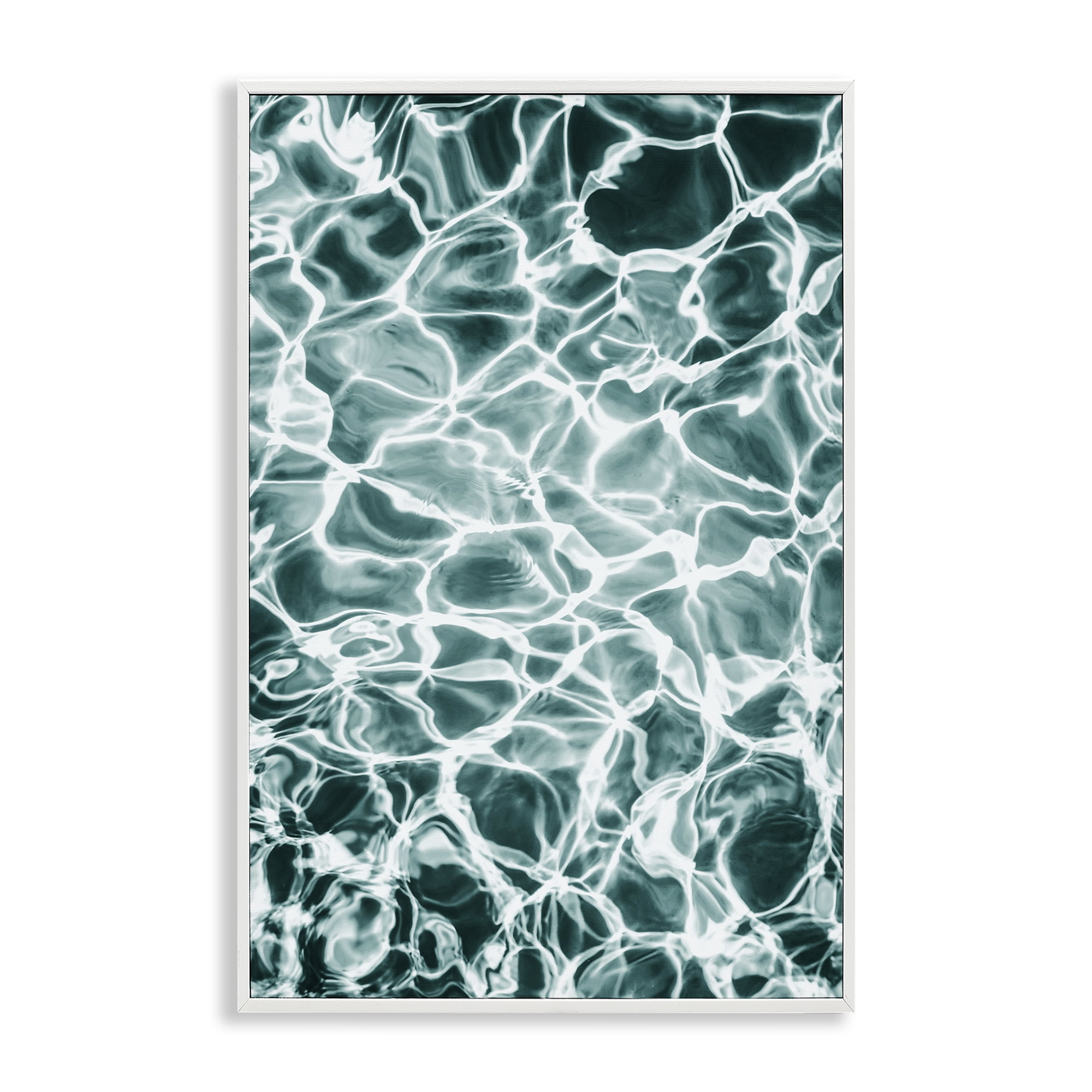 Stupell Industries Aqua Ripple Pattern Coastal Painting White Framed Art Print Wall Art, 20 x 30
