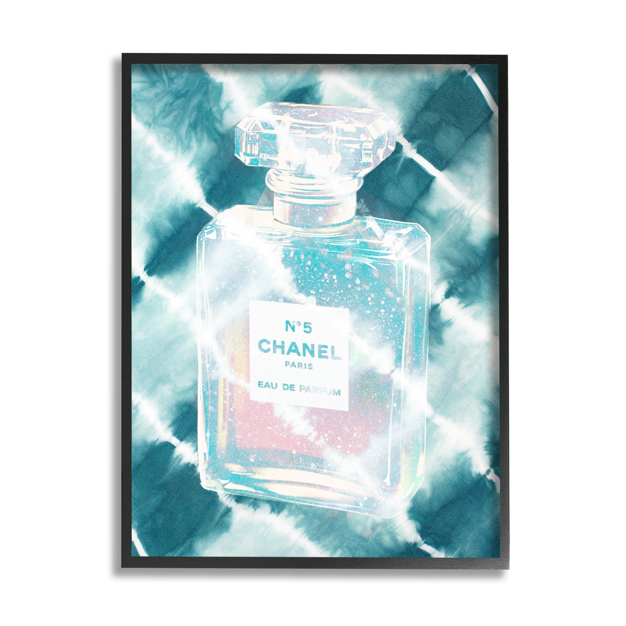 Stupell Industries Aquamarine Perfume Bottle Summer Water Bubbles Tie Dye Background,16 x 20, Design by Ziwei Li