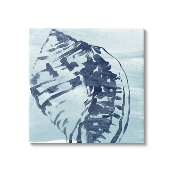 Stupell Industries Aquatic Blue Seashell Motif Graphic Art Gallery Wrapped Canvas Print Wall Art, Design by June Erica Vess