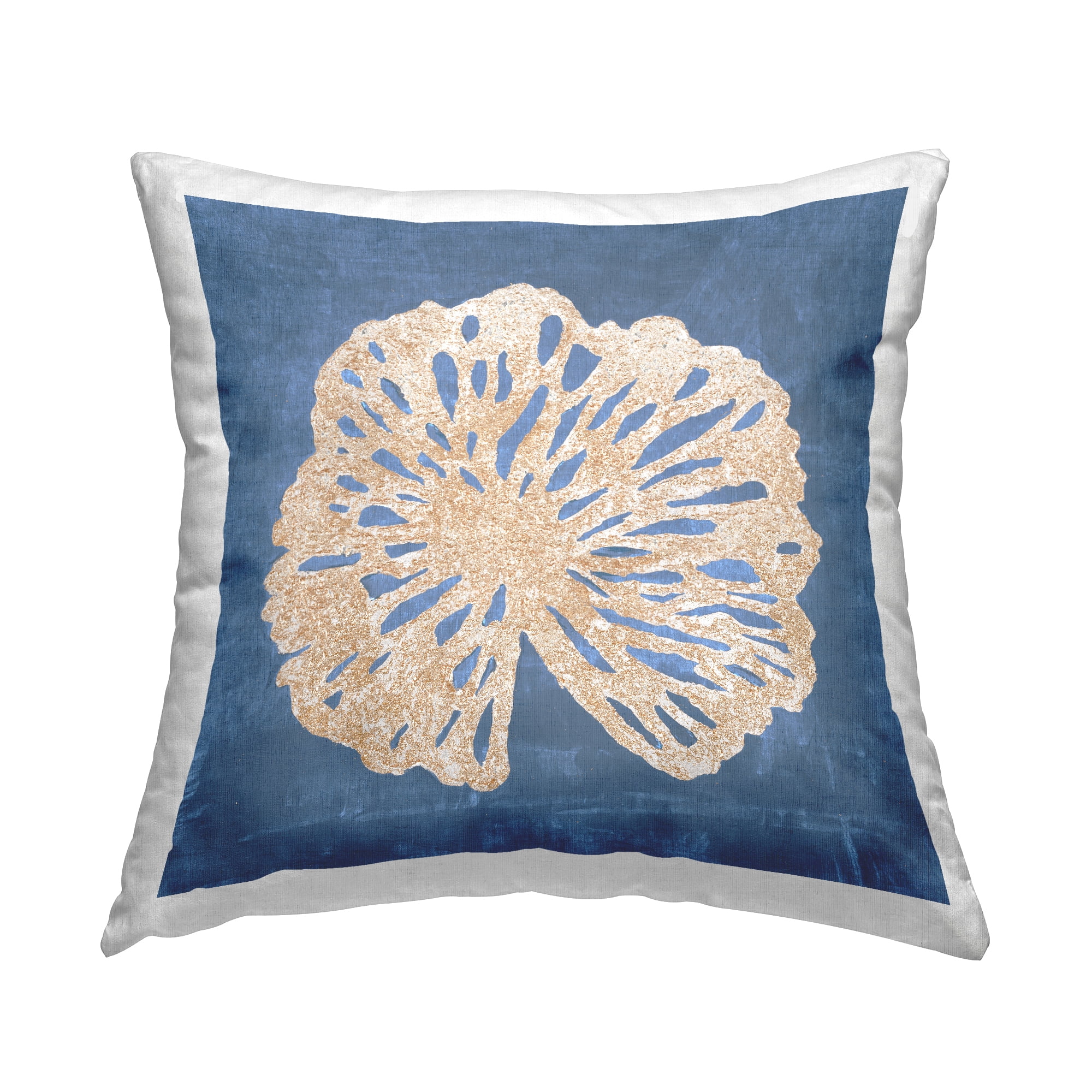 Stupell Industries Aquatic Coral Sea Life Square Decorative Printed Throw Pillow, 18 x 18