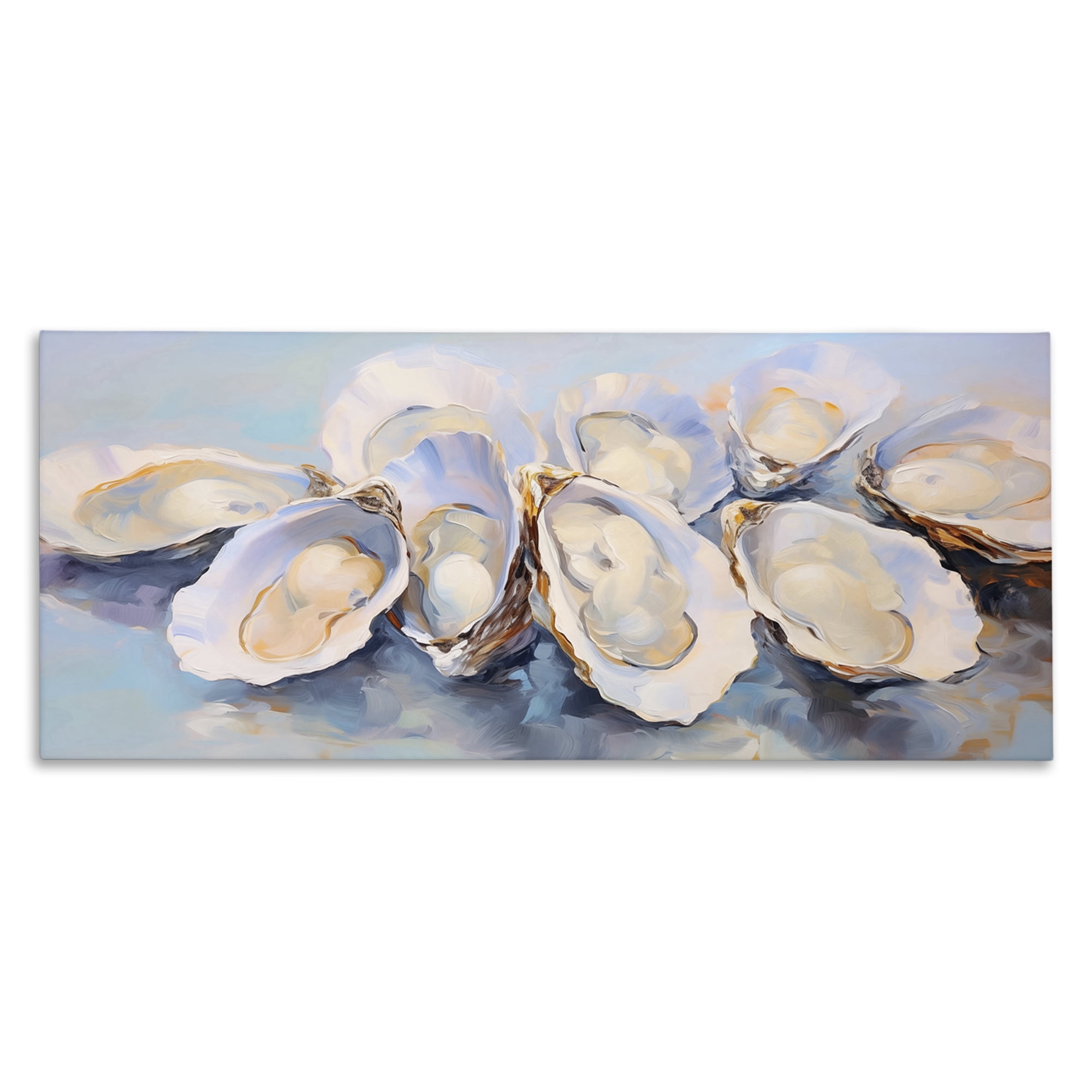 Stupell Industries Aquatic Oyster Bunch Nautical & Beach Painting Wrapped Canvas Art Print Wall Art, 24 x 10