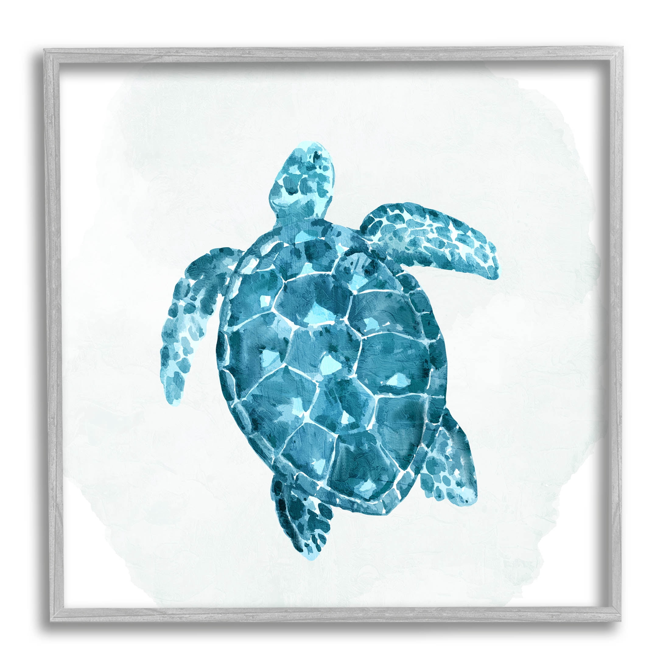 Stupell Industries Aquatic Sea Life Tortoise Graphic Art Gray Framed Art Print Wall Art, Design by Kim Allen