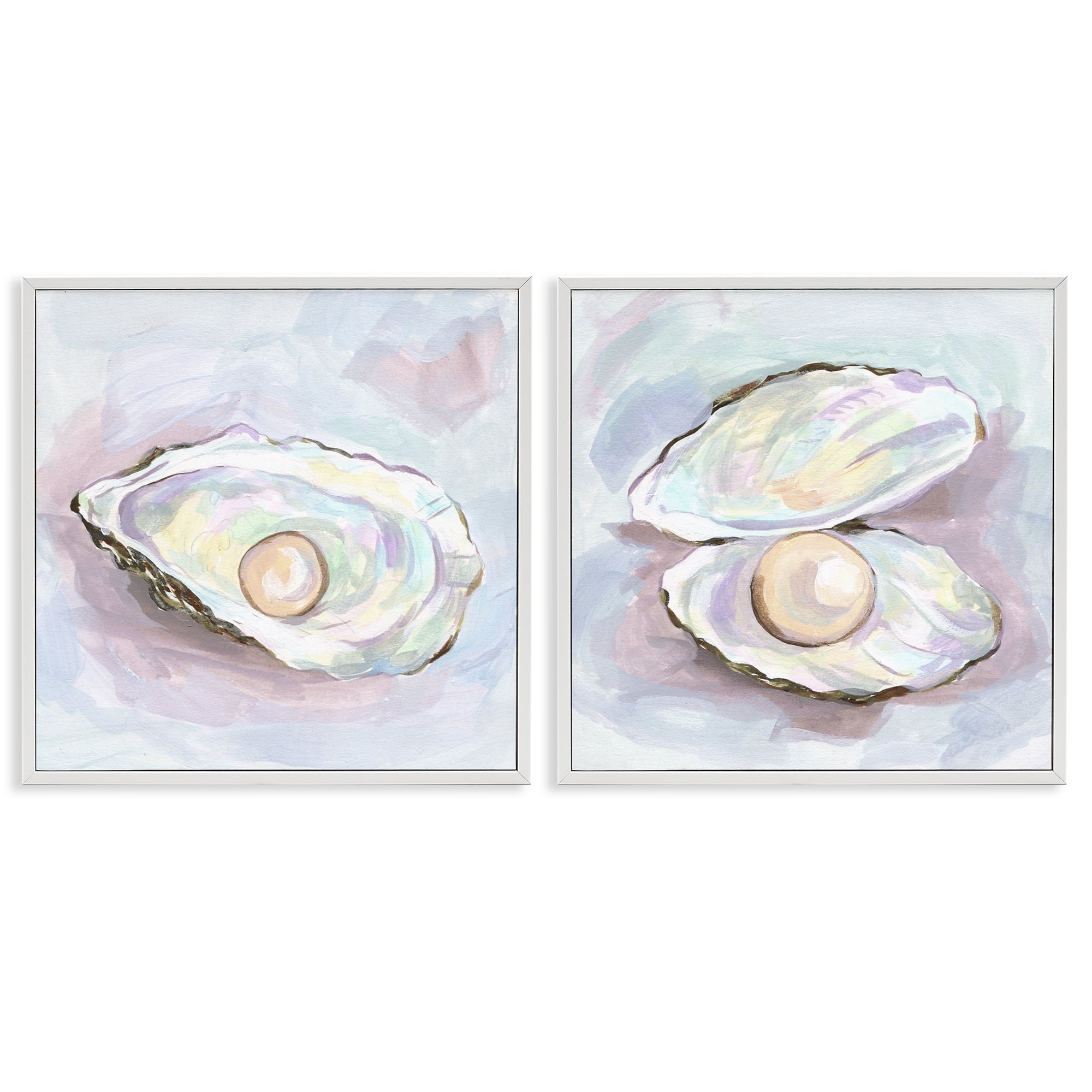 Stupell Industries Aquatic Silent Opals 2 Piece White Framed Giclee Art Set, design by Melissa Wang