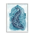 thumbnail image 1 of Stupell Industries Arabesque Peacock Jungle Vines Bird White Blue Watercolor, 16 x 20,Design by Ziwei Li, 1 of 5