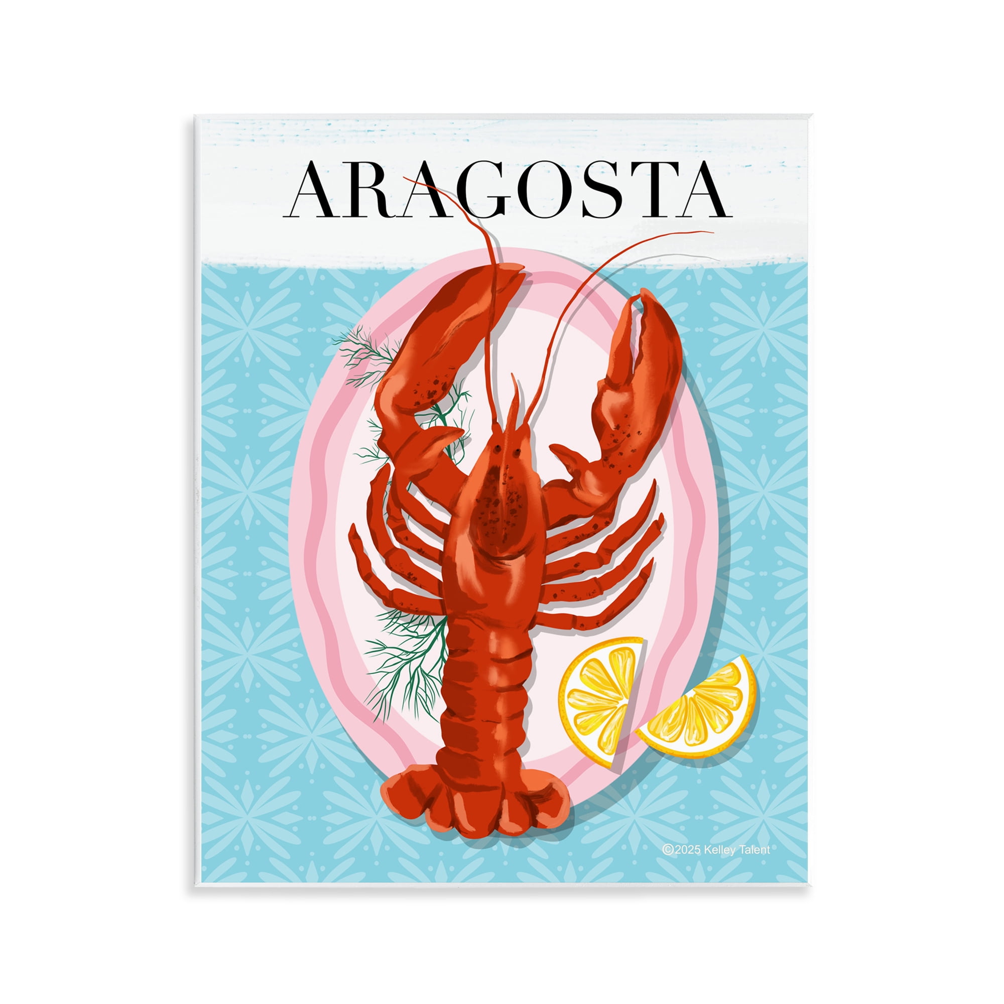 Stupell Industries Aragosta Lobster Dish Wall Plaque Art, design by Kelley Talent