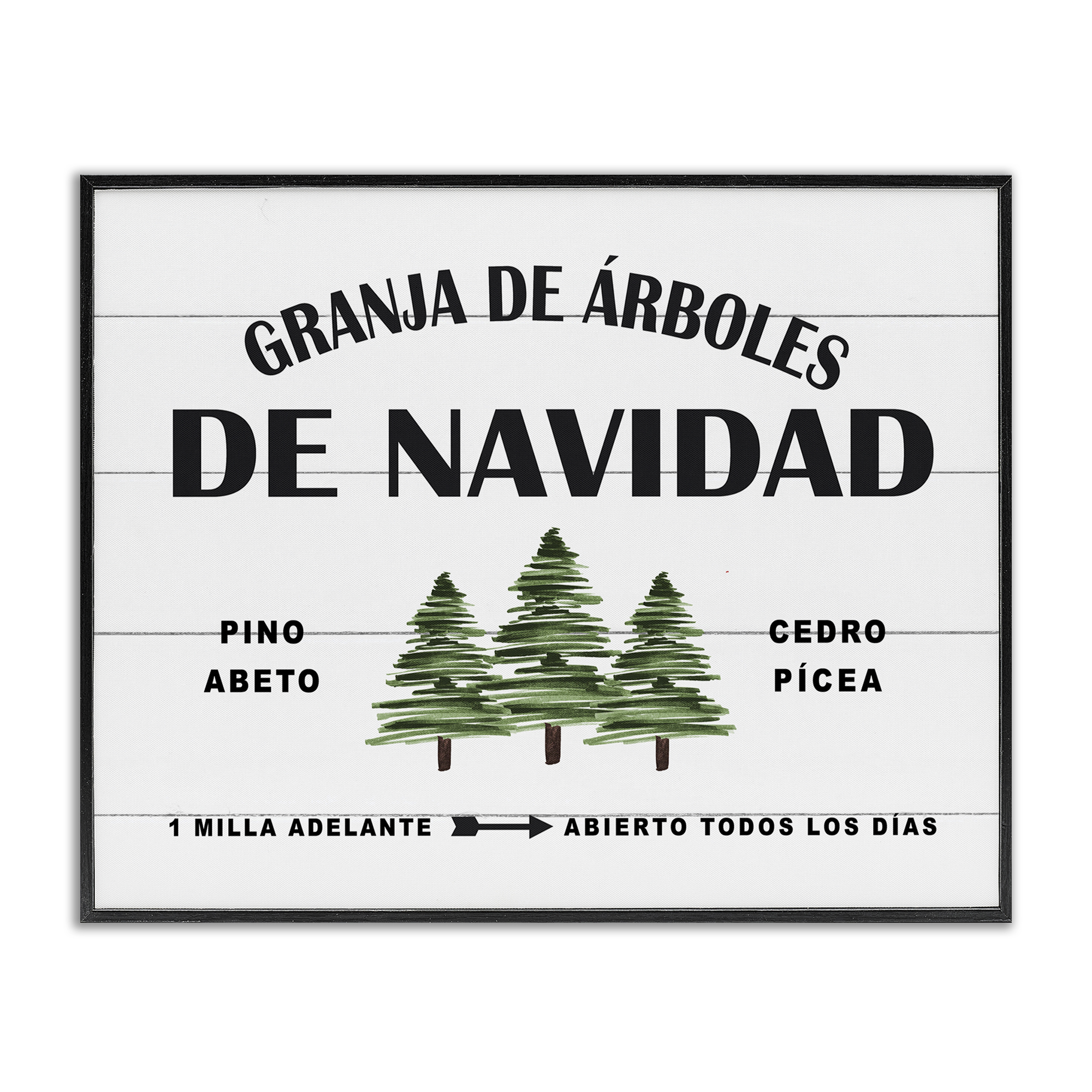Stupell Industries Arboles De Navidad Holiday Painting Black Framed Art Print Wall Art, 30 x 24
