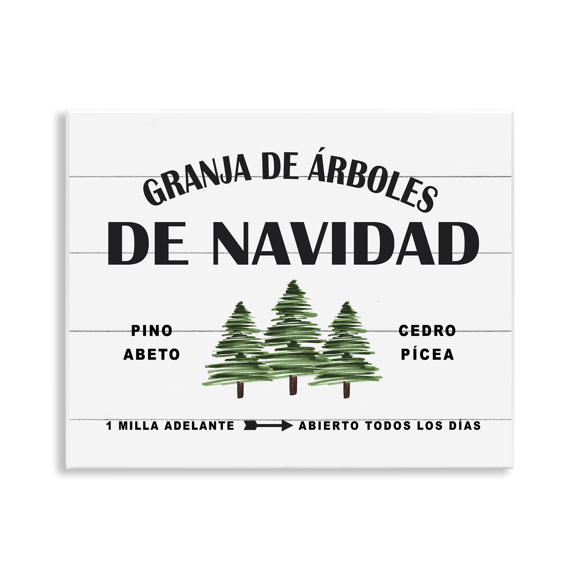 Stupell Industries Arboles De Navidad Holiday Painting Unframed Art Print Wall Art, 14 x 11