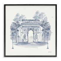 Stupell Industries Arc de Triomphe Sketch Buildings & Architecture Painting Black Framed Art Print Wall Art, 12 x 12