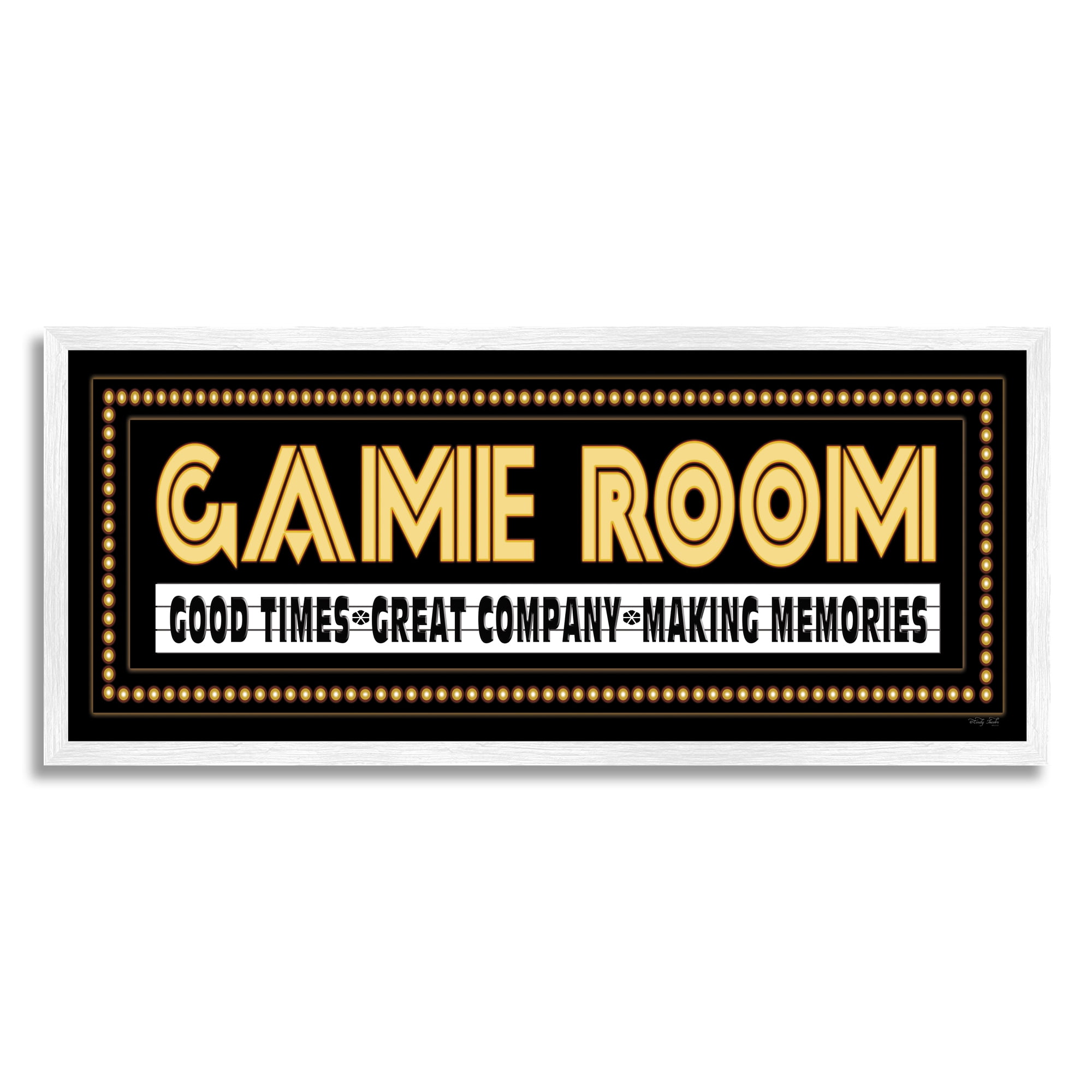 Stupell Industries Arcade Game Room Quote Vintage Style Sign , 24 x 10, Design by Cindy Jacobs